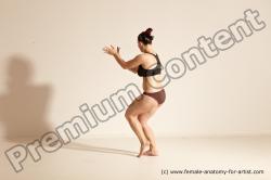 Underwear Martial art Woman White Moving poses Average long colored Dynamic poses Academic